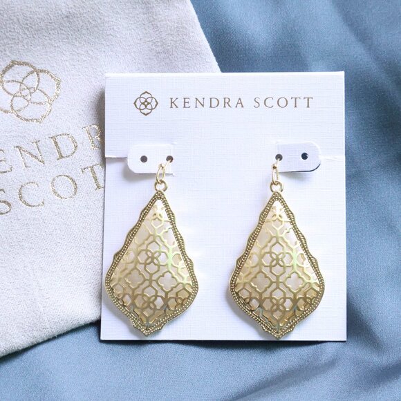 Kendra Scott | Addie | Filigree Mix Gold Drop Earrings - Picture 1 of 2